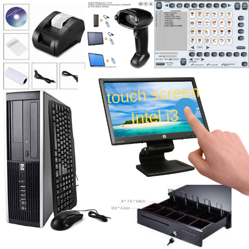 21.5 inches Touchscreen Monitor Intel i3 core Low price Full POS all-in-one Point of Sale System Combo Kit Retail Store HP