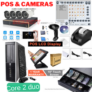 Touch Screen Best Deal Camera Security Dvr 4 x Cameras  & POS Point of Sale System Intel Core 2 Duo Combo Kit Retail Store