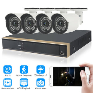 OUTDOOR-INDOOR Surveillance Cameras system, dvr kit, security camera 4 CH H.264 Smartphone