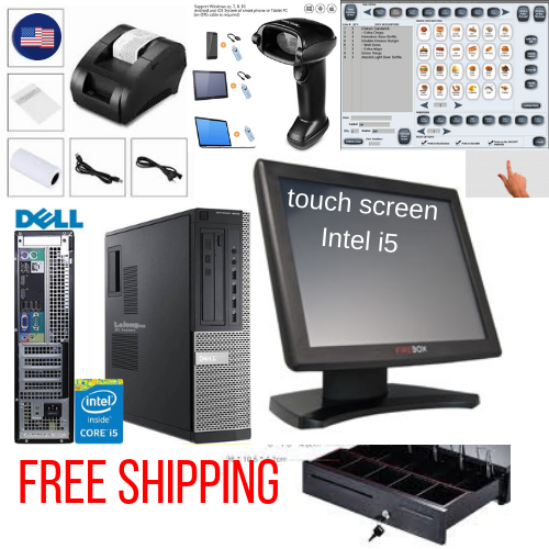 intel i5 Dell Touch Screen Full POS all-in-one Point of Sale System Combo Kit Retail Store