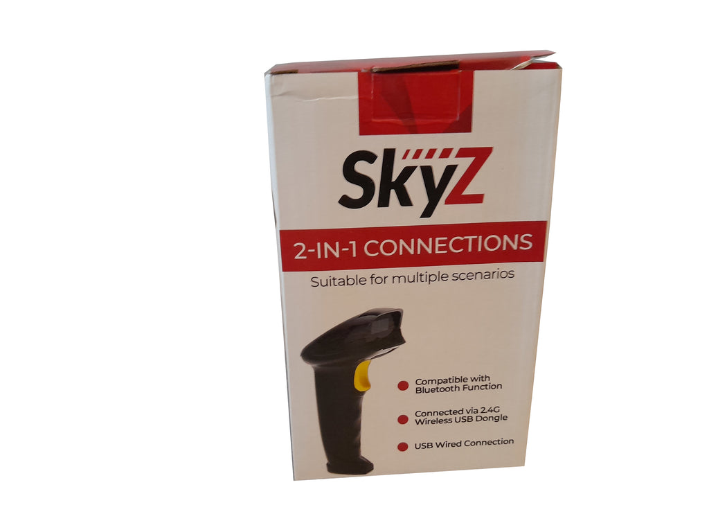 Wireless USB Barcode Scanner,Skyz Handheld Automatic CCD Barcode Scanner Reader 2.4GHz Wireless & USB2.0 Wired, Support Mac OS X, Android, Windows 10 and iOS 9